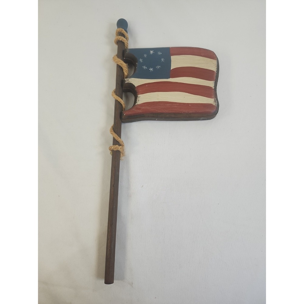 Rustic Wooden American‎ Flag  16.5" X 6.5" Betsy Ross Flag